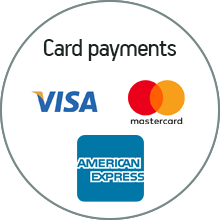 Card payments - Visa, Mastercard and American Express